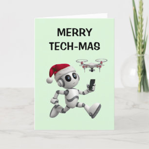 Robot Santa Christmas Holiday Card