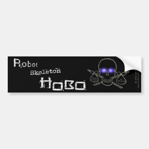 Robot Skeleton Hobo Bumper Sticker