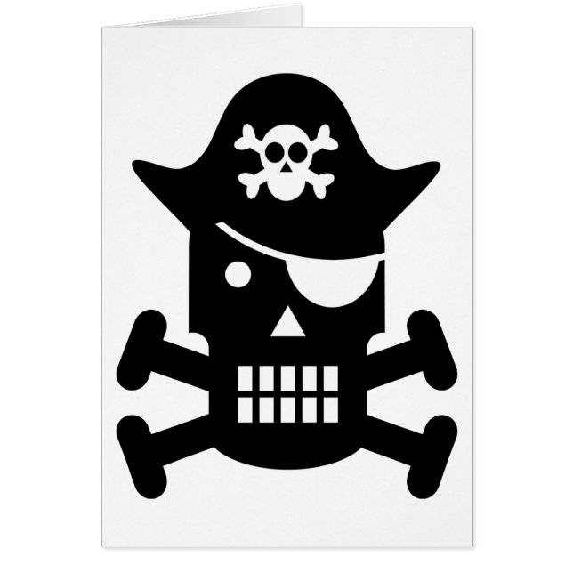 Robot Skull & Crossbones Pirate Silhouette (Front)