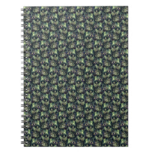 Robot skull extreme close up notebook