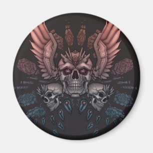 Robot Skull + Wings Magnet