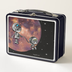 Robot Space Walk Metal Lunch Box
