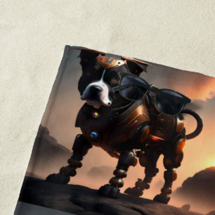 Robot Staffordshire Bull Terrier, Beach Towel