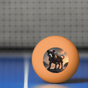 Robot Staffordshire Bull Terrier, Ping Pong Ball