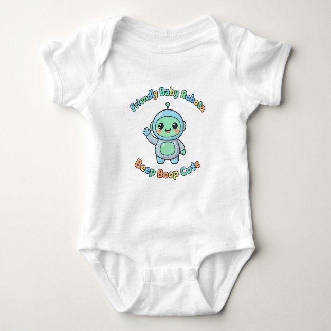 Robot style Fun Kids - Cotton  Baby Bodysuit (Front)