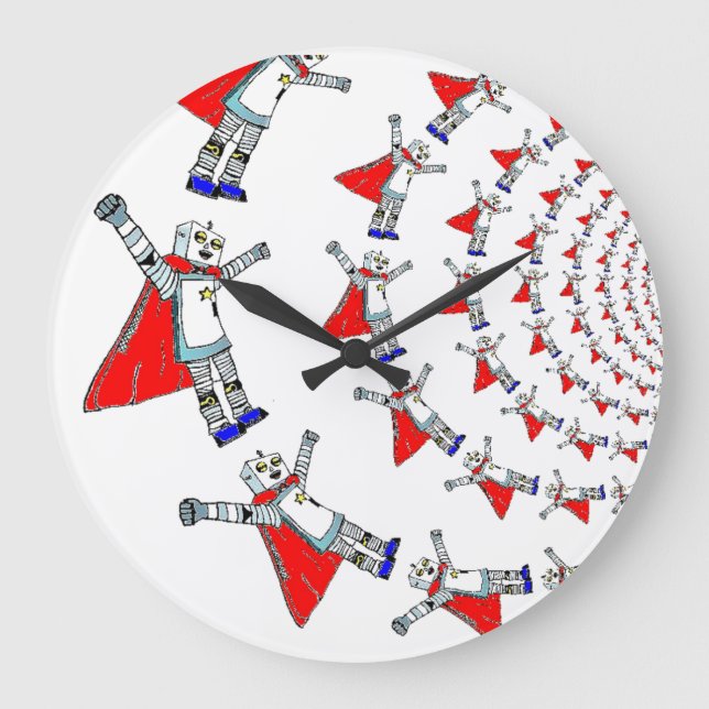 Robot Superhero Wall Clock (Front)