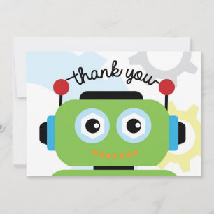 Robot Thank You Card   Robot Birthday Party