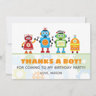 Robot Thank You Card   Thanks a Bot!