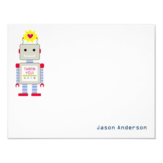 Robot Thank You Note Cards Personal Stationery