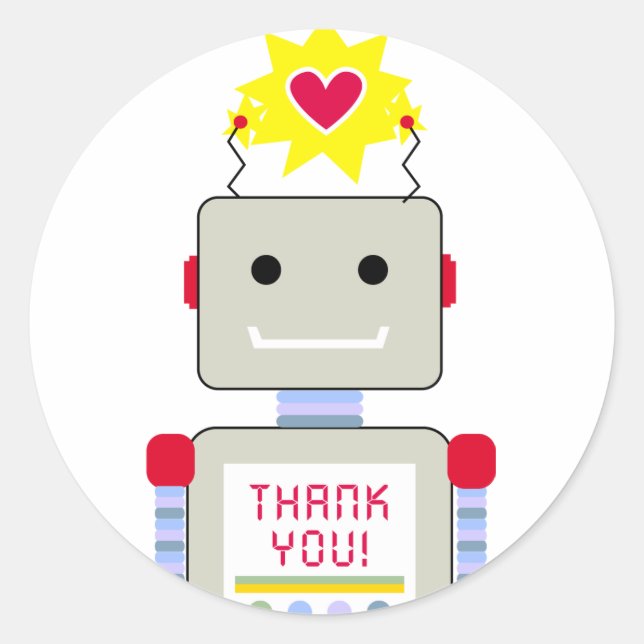 Robot Thank You Stickers (Front)