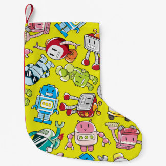 Robot Theme: Colourful Seamless Pattern. Small Christmas Stocking