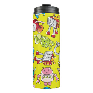 Robot Theme: Colourful Seamless Pattern. Thermal Tumbler
