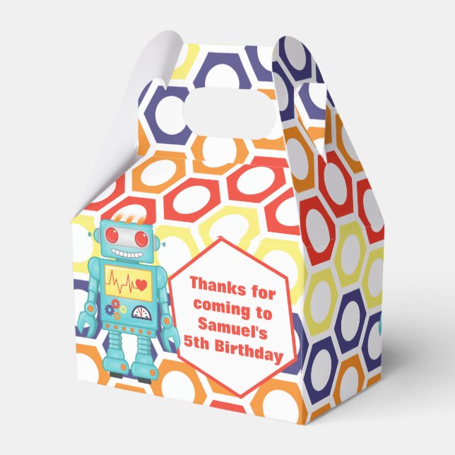 Robot Themed Party Favour Box (Back Side)