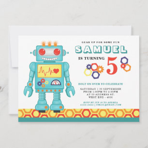 Robot Themed Party Invitation
