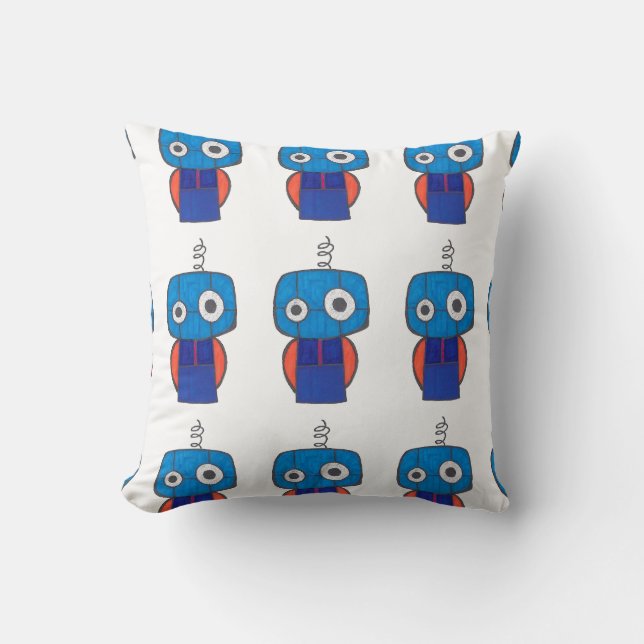 Robot Throw Pillow (Front)