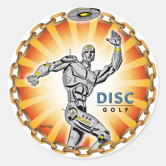 Robot Thrower #2 Classic Round Sticker (Front)