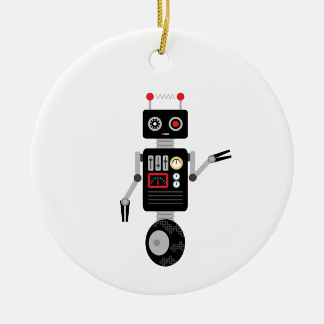 Robot Toy Ceramic Tree Decoration (Front)
