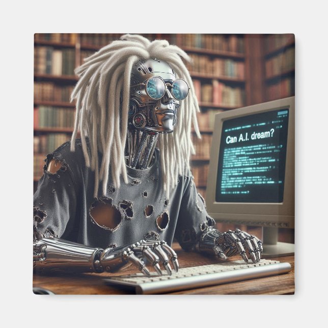 Robot Types at Keyboard Magnet (Front)