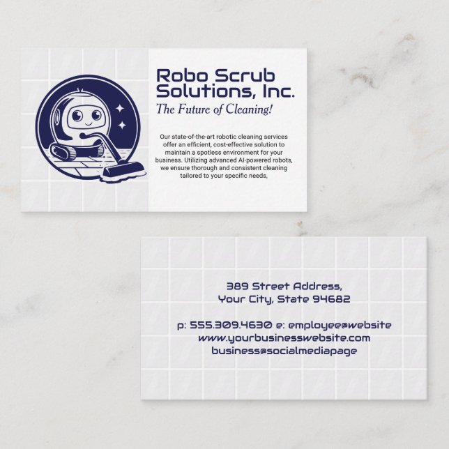 Robot Vacuuming | Cleaning Services Business Card (Front/Back)