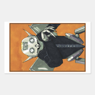 Robot Vampire Dracula Monster  Rectangular Sticker