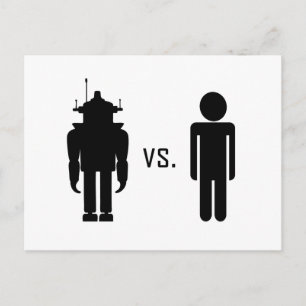 Robot vs. Human Postcard
