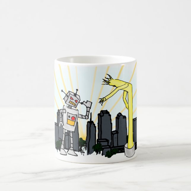 Robot vs Inflatable Tube Man Coffee Mug (Center)