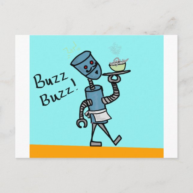 Robot Waiter Postcard (Front)