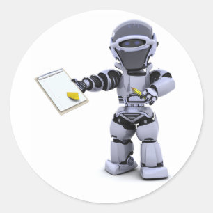 Robot With A Clipboard Stickers
