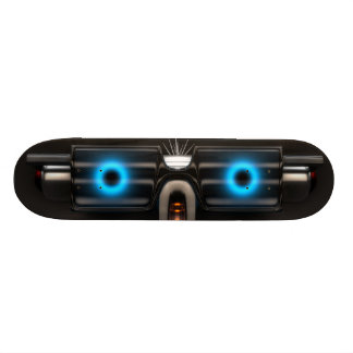 Robot with glasses skateboard