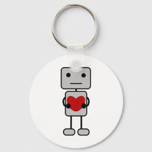 Robot with Heart Key Ring