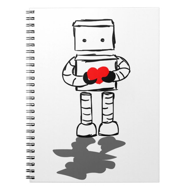 Robot with Heart Notebook (Front)