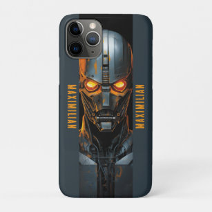 Robot with Orange Eyes in Dark Grey and Amber Case-Mate iPhone Case