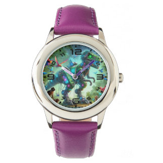 Robotic Dinosaur Purple Watch