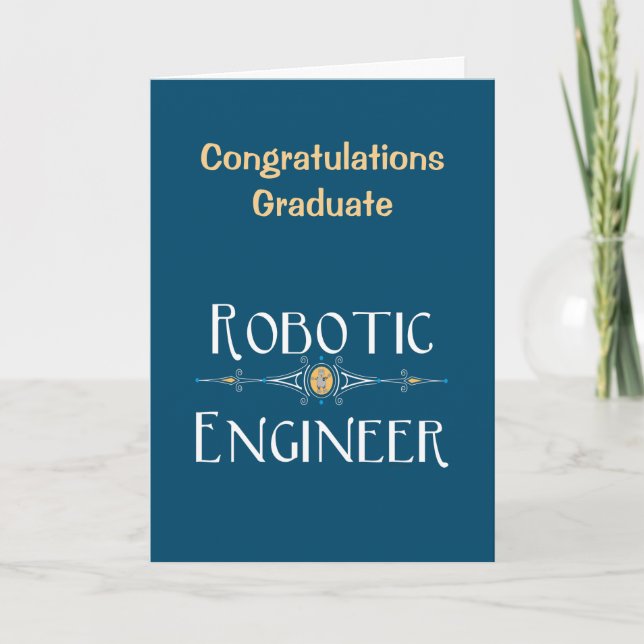 Robotic Engineer Decorative Line Thank You Card (Front)