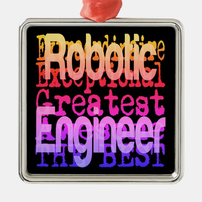 Robotic Engineer Extraordinaire Fun Metal Tree Decoration (Front)