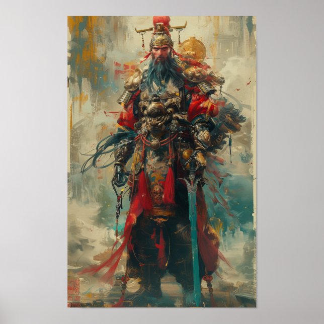 Robotic Guan Yu Front View Full Body Shot Poster (Front)