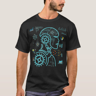 Robotic Head Artificial Intelligence Deep Machine T-Shirt