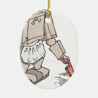 Robotic Vacuum Cleaner Ceramic Tree Decoration