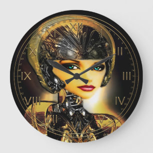 Robotica Cyborg Babe Large Clock