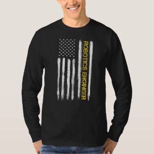 Robotics Engineer American Flag Engineering Gradua T-Shirt