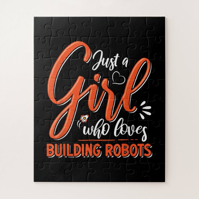 Robotics Engineer Robot Lover Engineering Girl Rob Jigsaw Puzzle (Vertical)
