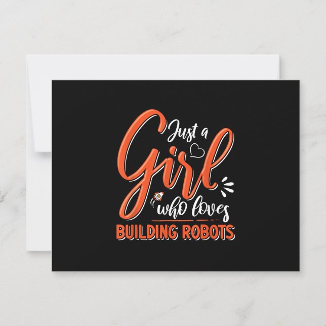 Robotics Engineer Robot Lover Engineering Girl Rob RSVP Card (Front)