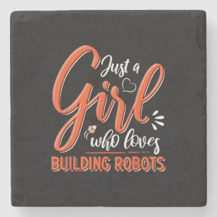 Robotics Engineer Robot Lover Engineering Girl Rob Stone Coaster
