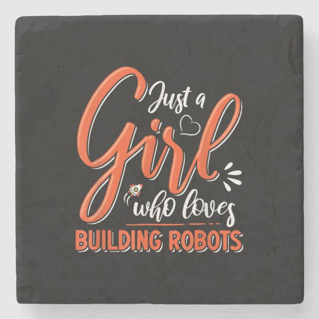 Robotics Engineer Robot Lover Engineering Girl Rob Stone Coaster (Front)