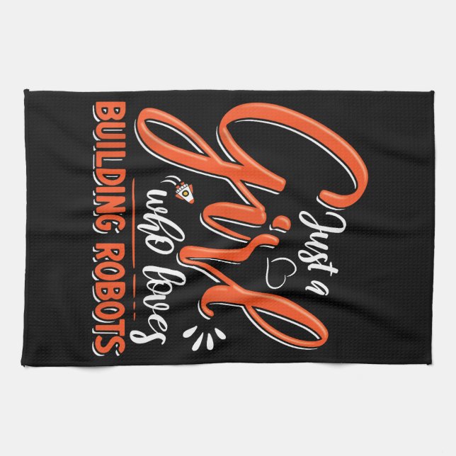 Robotics Engineer Robot Lover Engineering Girl Rob Tea Towel (Horizontal)