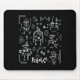 Robotics Engineer Technician Funny Vintage Robot  Mouse Mat