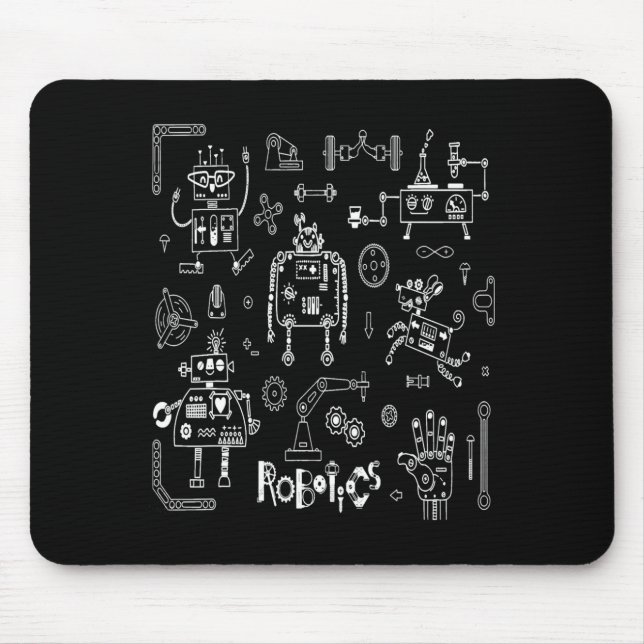 Robotics Engineer Technician Funny Vintage Robot  Mouse Mat (Front)