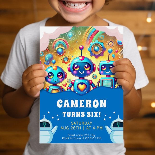 Robotics party birthday invite (Creator Uploaded)