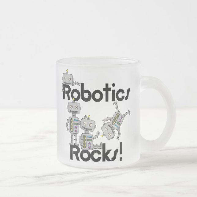 Robotics Rocks Frosted Glass Coffee Mug (Right)