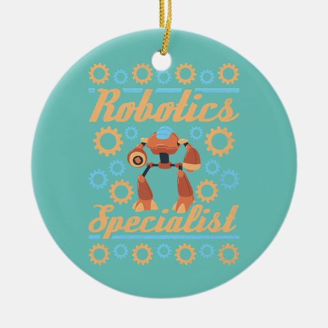 Robotics Specialist Robot  Ceramic Tree Decoration (Front)